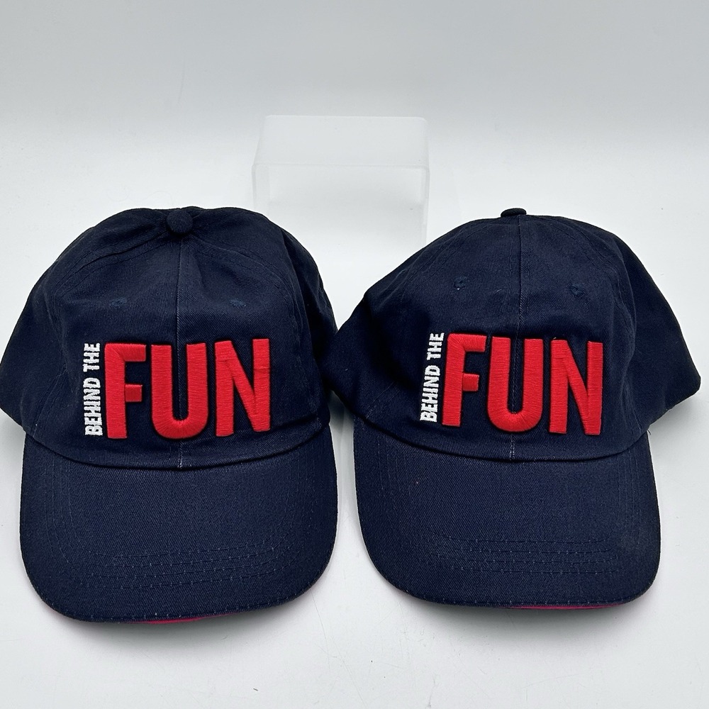 Set Of 2 Carnival Cruise Behind the Fun Tour Hats Caps Dark Navy Blue 2025‎